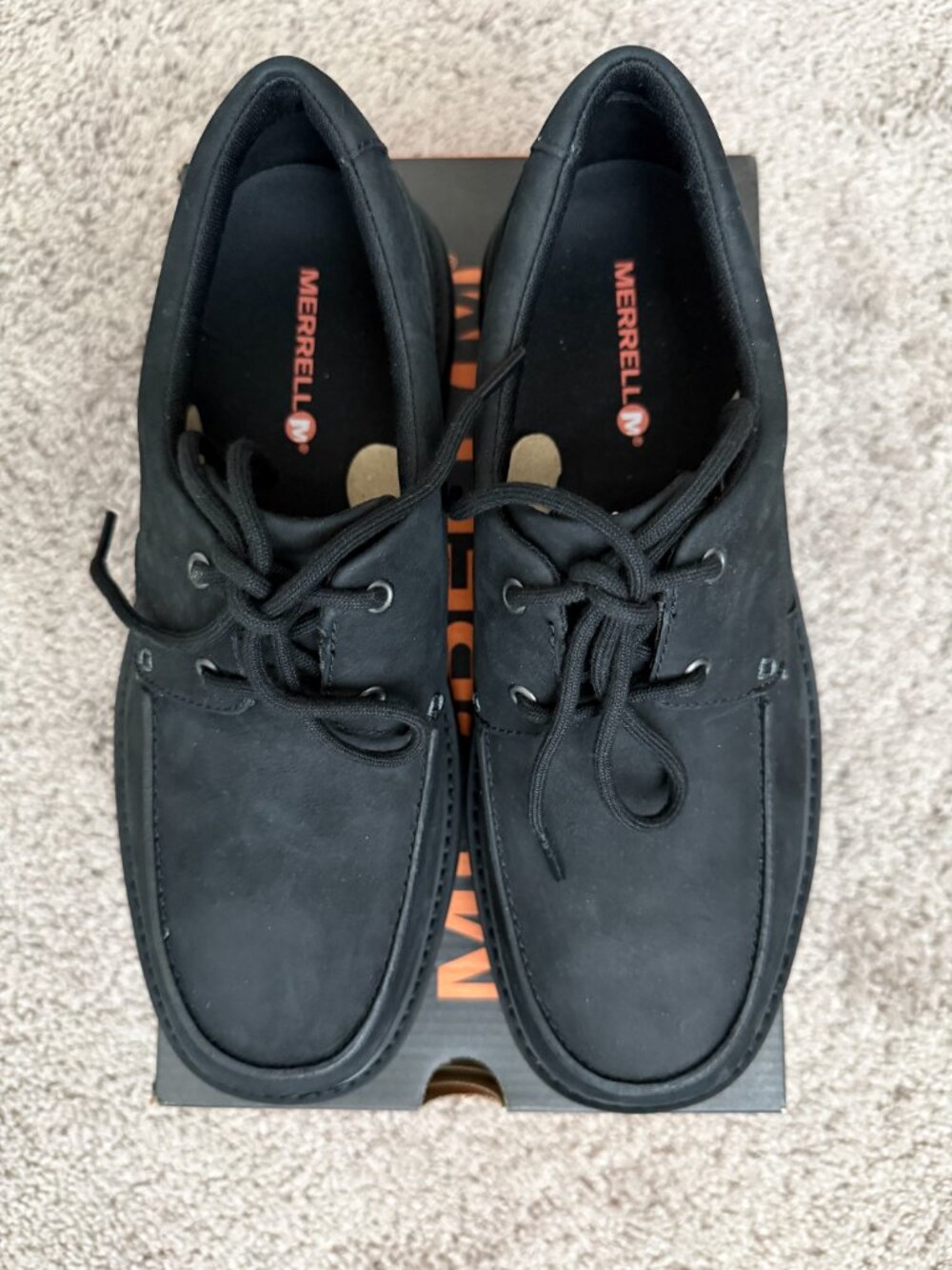 Merrell Men's World Vue Lace Oxford Comfort Shoe Black NEW in BOX 9.5 M